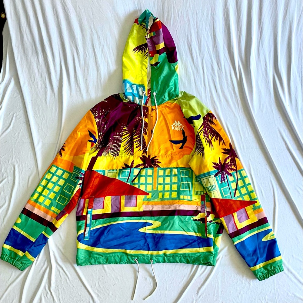 Multi colored windbreaker